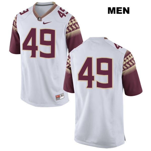 Men's NCAA Nike Florida State Seminoles #49 Cedric Wood College No Name White Stitched Authentic Football Jersey BAL3269SA